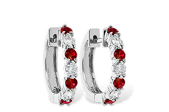 D019-48478: EARRINGS .64 RUBY 1.05 TGW